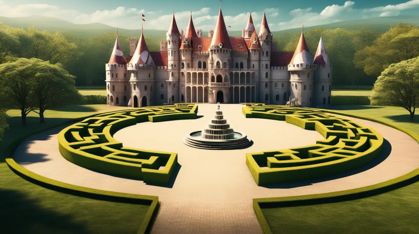 Spectacular Castle Amidst Vibrant Circus Grounds | MUSE AI