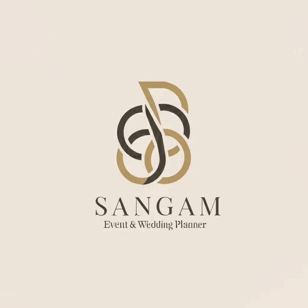 a logo design,with the text "Sangam event & wedding planner", main symbol:I can provide you with a description of a logo design for Sangam Event and Wedding Planner. A potential logo could incorporate elements that represent unity, celebration, and organization. Perhaps an elegant design featuring intertwining elements to signify coming together, such as rings, flowers, or abstract shapes that symbolize harmony and partnership. The color palette could include sophisticated hues like gold, burgundy, and ivory to evoke a sense of luxury and celebration. By combining these elements thoughtfully, a unique and memorable logo for Sangam Event and Wedding Planner could be created.,Moderate,be used in Events industry,clear background