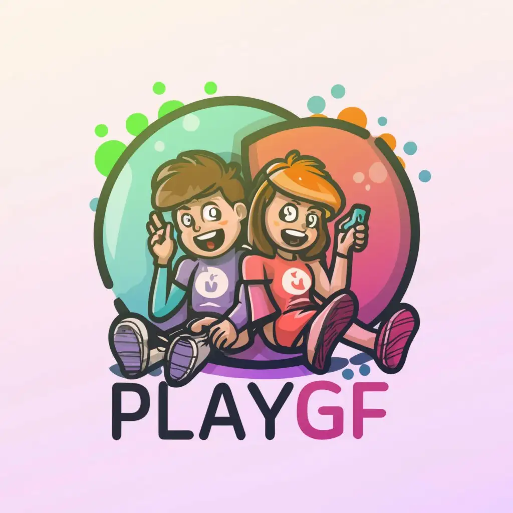 LOGO-Design-for-PlayGF-Featuring-Chat-Room-Icons-with-Boys-and-Girls-on-a-Clear-Background