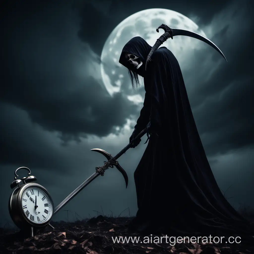 Grim-Reaper-with-Scythe-Gazing-at-the-Time