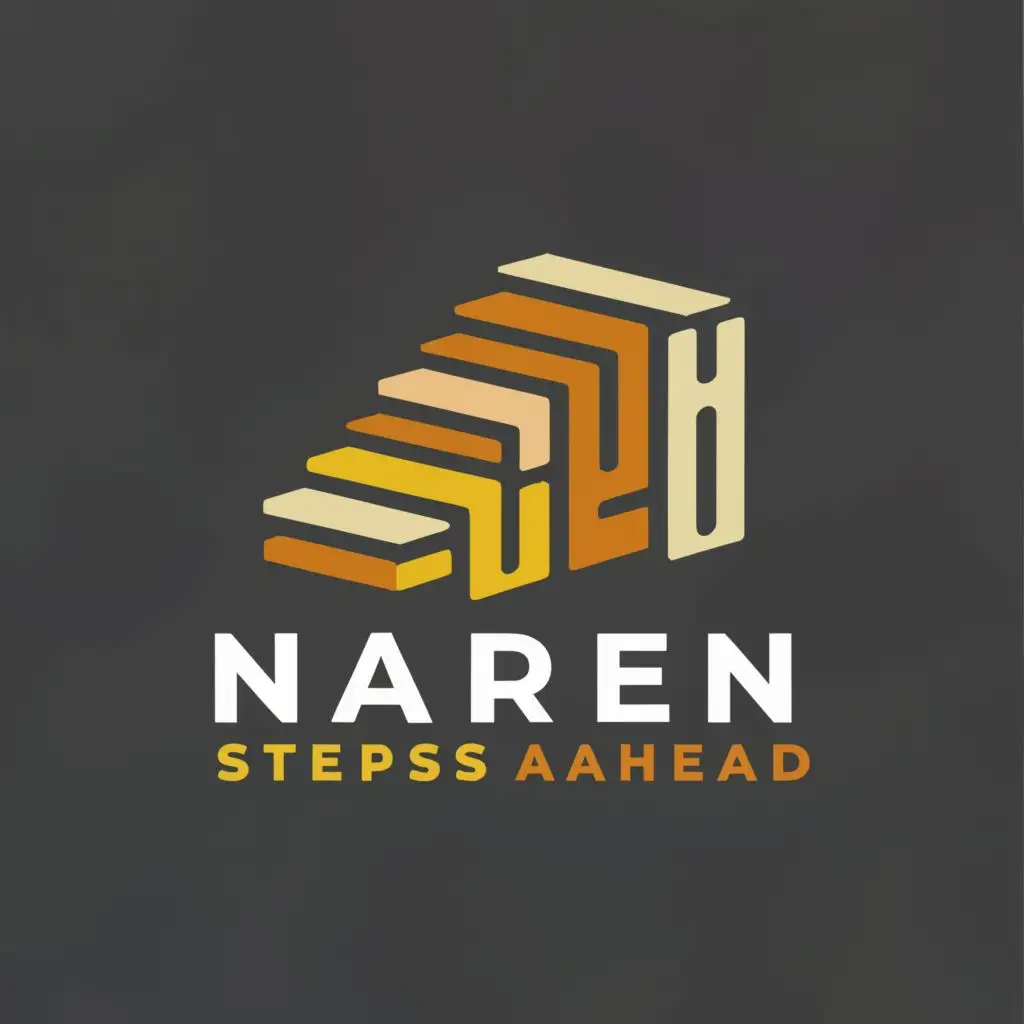 logo, Step, with the text "NarenStepsAhead", typography