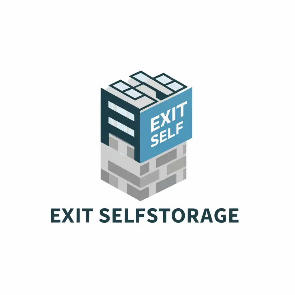 LOGO-Design-For-Exit-SelfStorage-Minimalist-Text-with-Warehouse-Symbol-on-Clear-Background