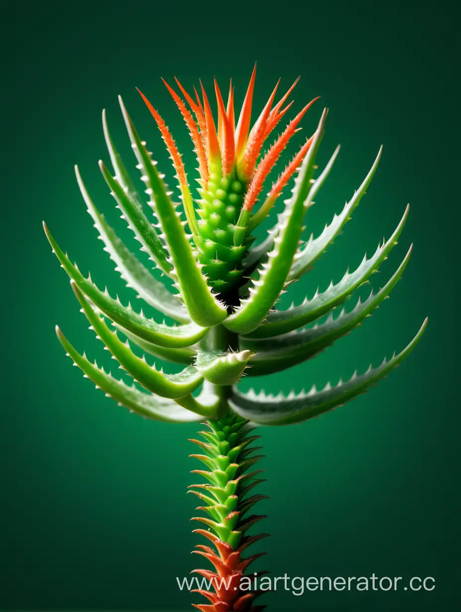 Aloe Succotrina flower 8k on green color background