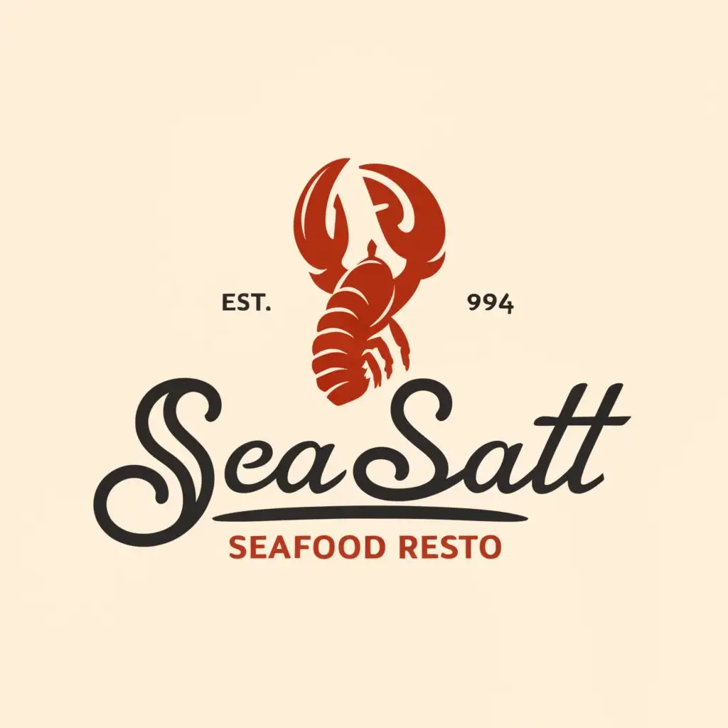 a logo design,with the text "SEA SALT SEAFOOD RESTO", main symbol:LOBSTER CLAW,Moderate,be used in Restaurant industry,clear background
