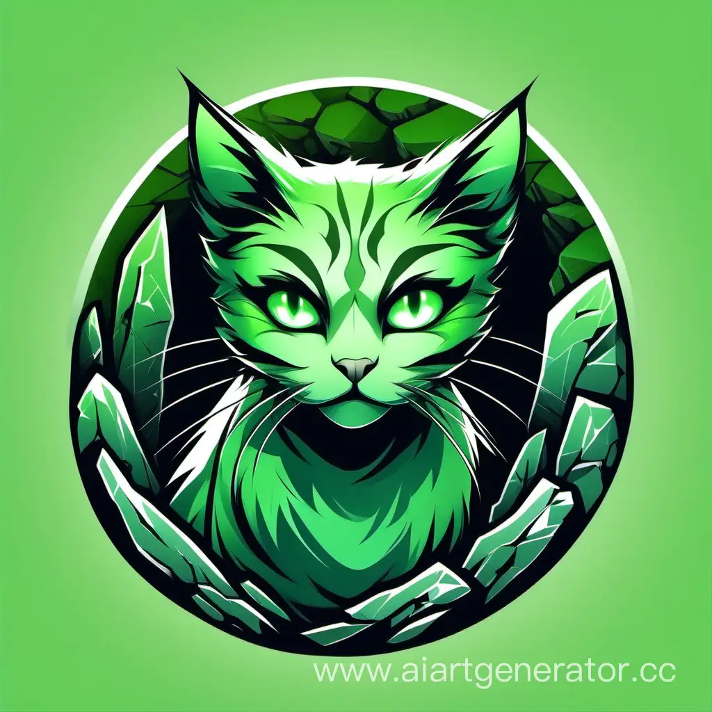 Green-Gradient-Cat-with-RockStyle-Stubble