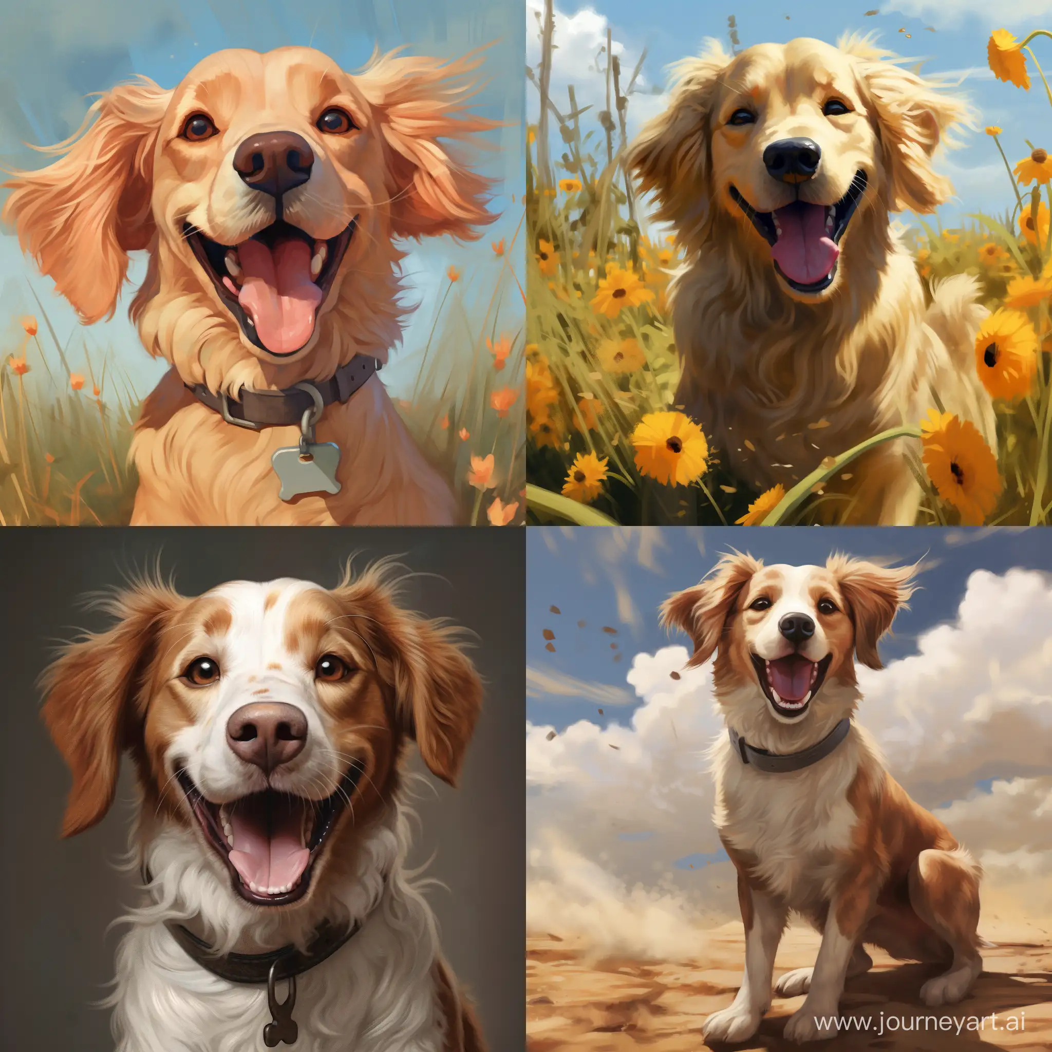 Joyful-Canine-Delight-Cheerful-Dog-in-a-Square-Frame
