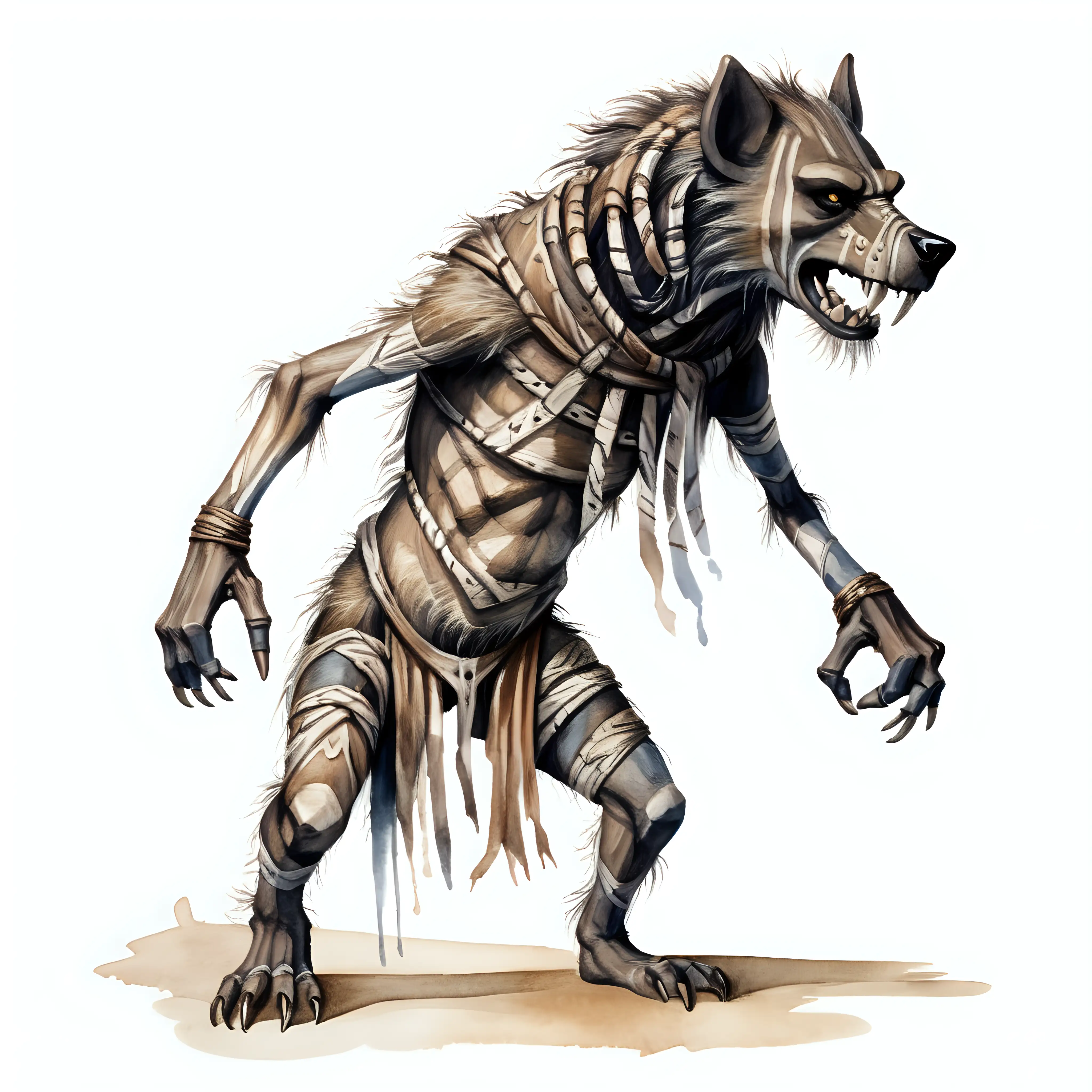Mummified Gnoll in Enigmatic Watercolor