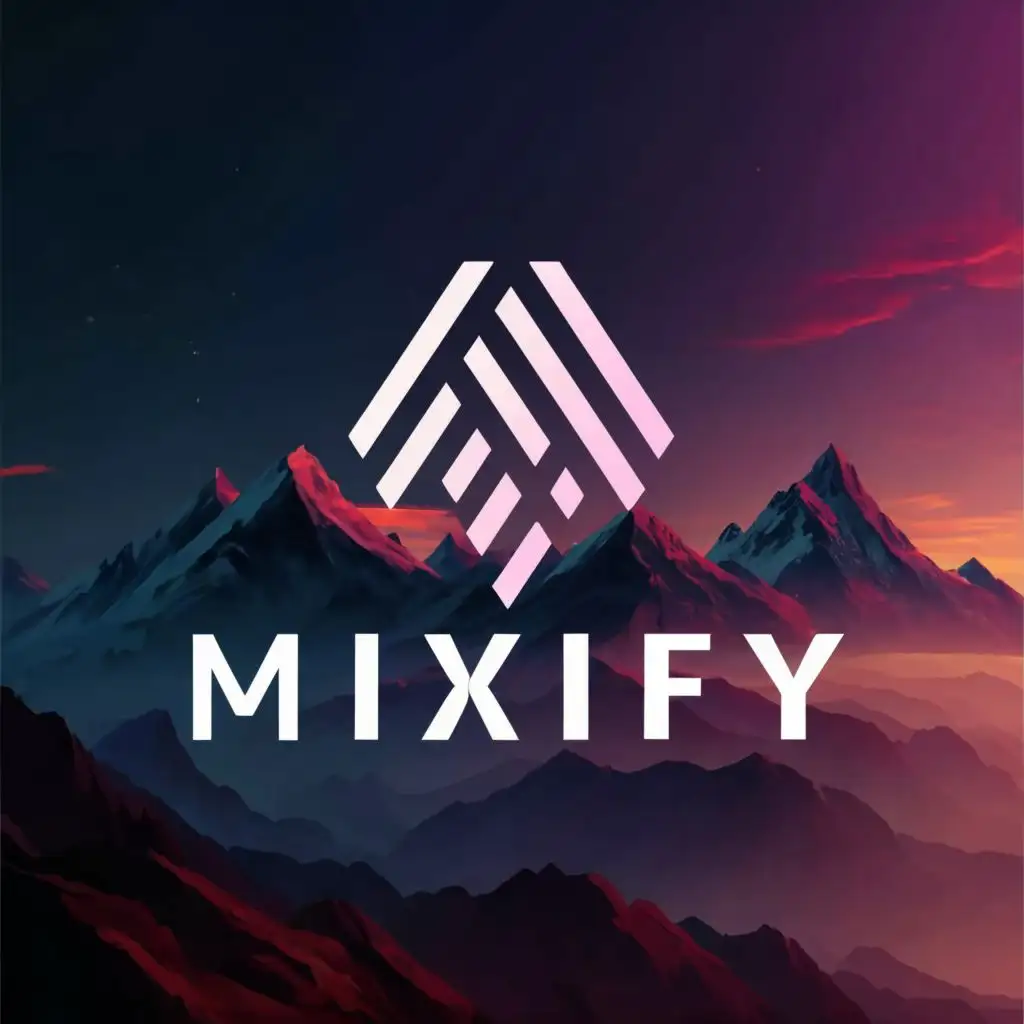 a logo design,with the text "Mixify. Coin Mixer Site.", main symbol:The Name. Behind it the Swiss Alps, be used in Technology industry