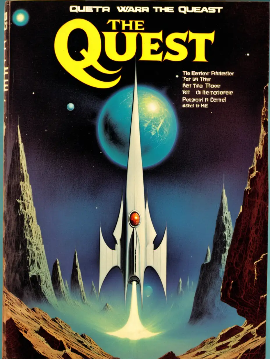 Vintage Paperback Cover Art Retro 70s SciFi Book The Quest