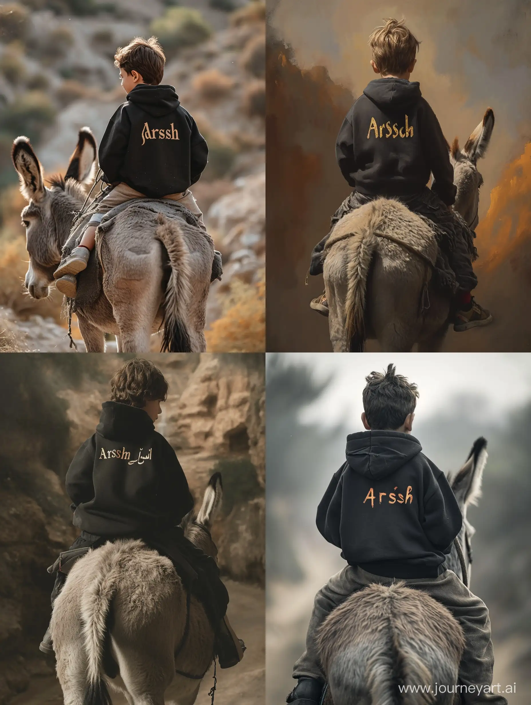 Young-Boy-Riding-Donkey-in-Stylish-Black-Hoodie
