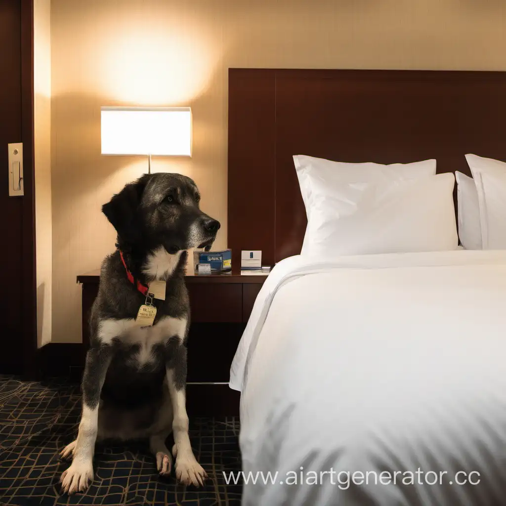 собаку забыли в номере в гостинице