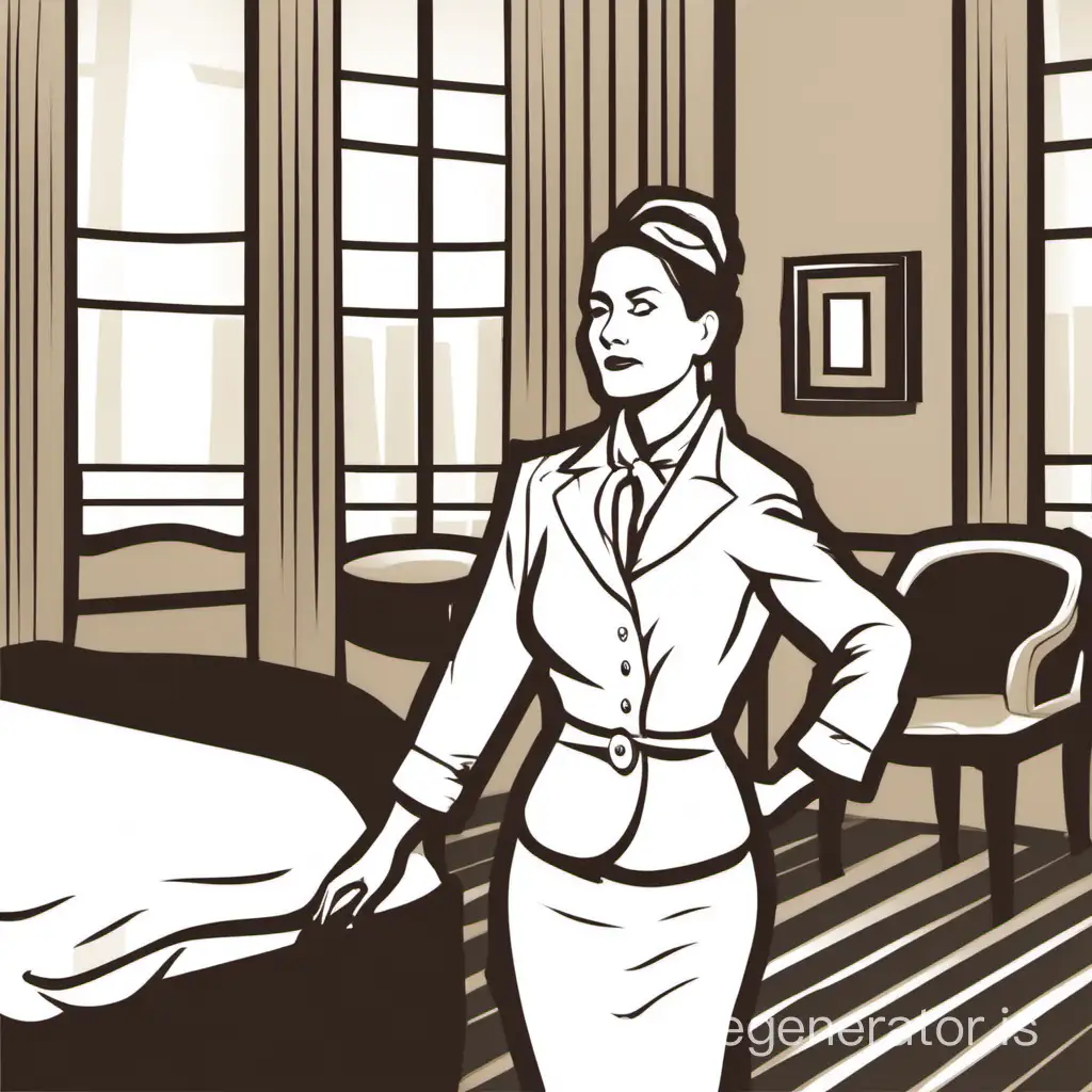 The woman in the hotel greets the guests