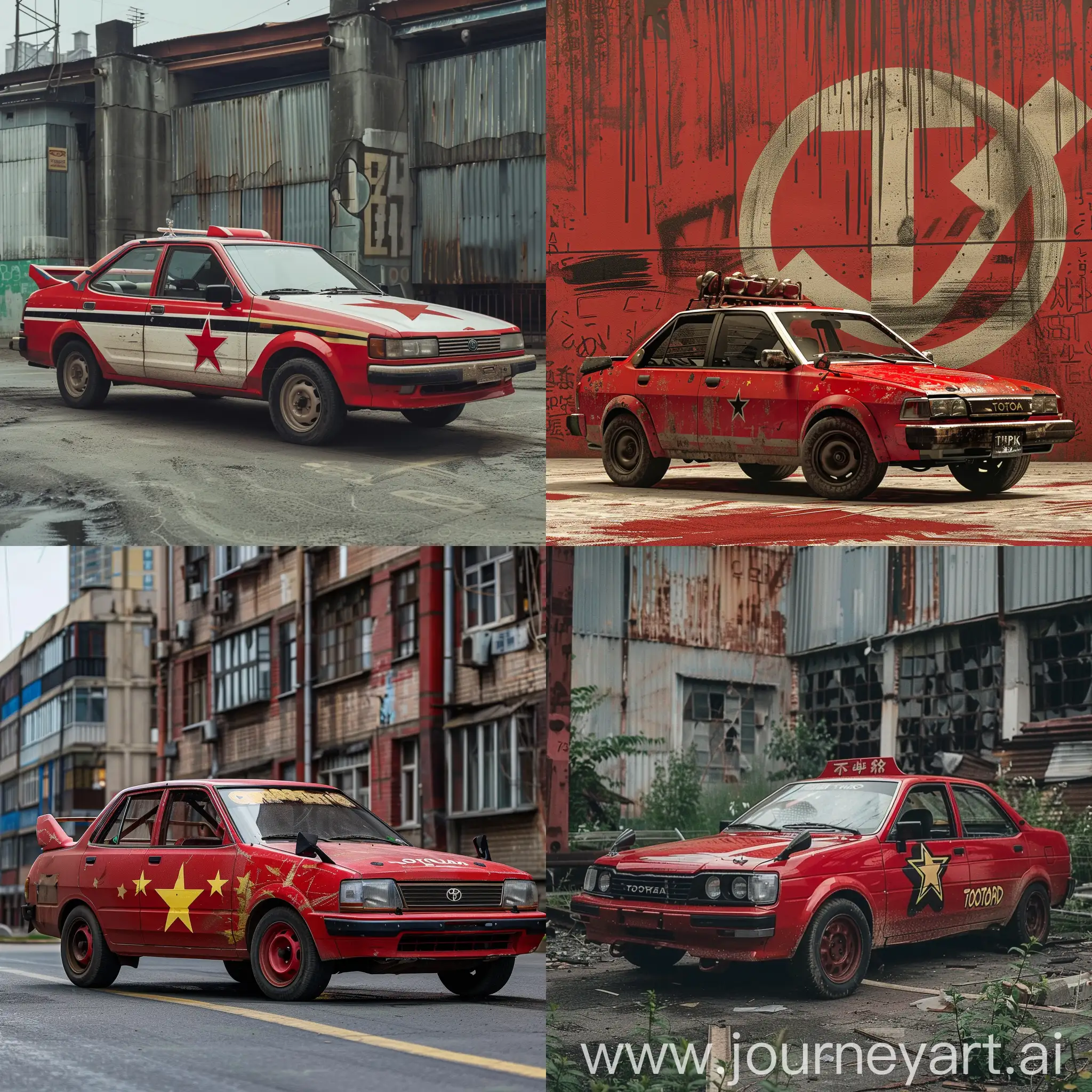 Communist-Toyota-Corolla-V6-in-Red-Landscape