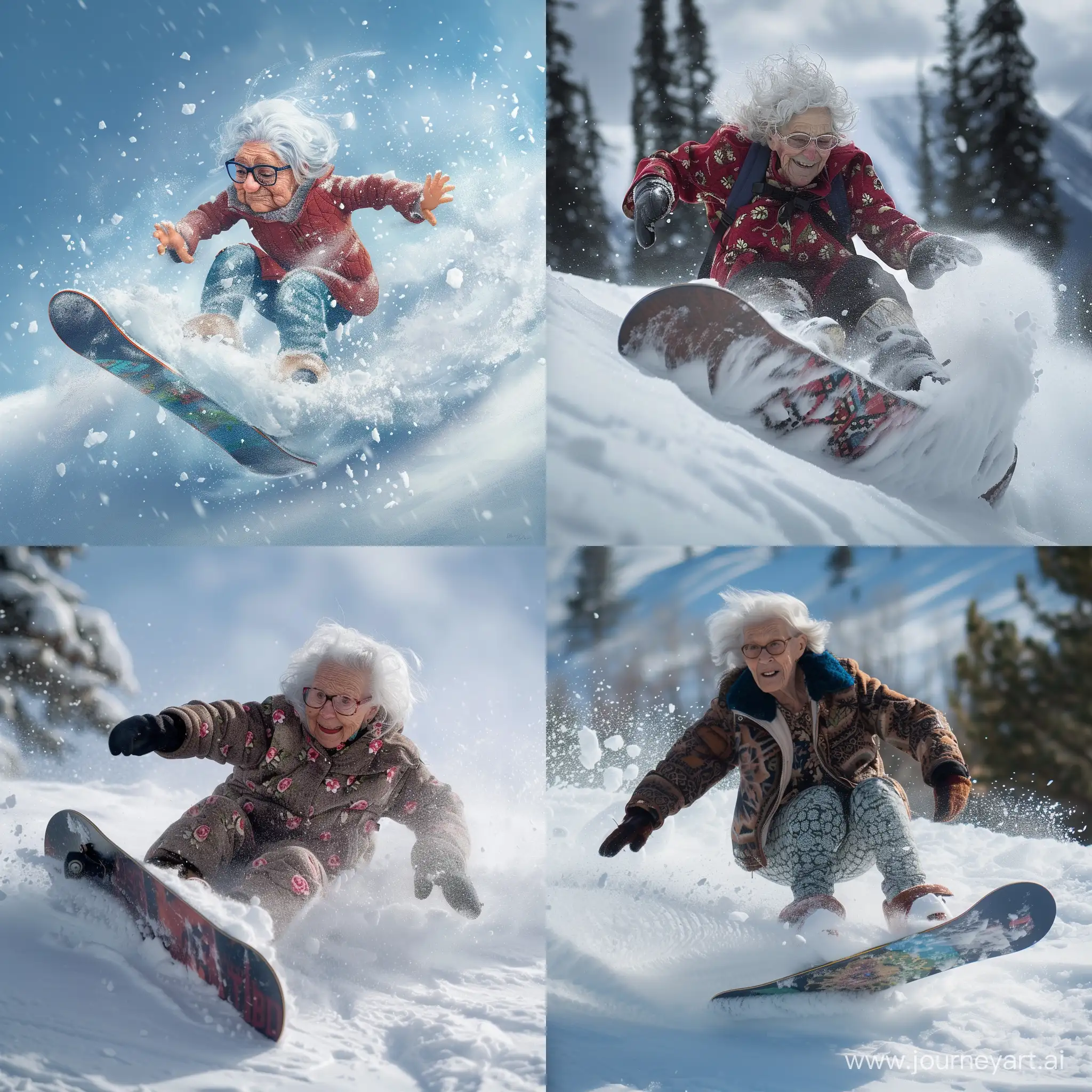 Adventurous-Granny-Snowboarding-Mishap-in-a-Winter-Wonderland