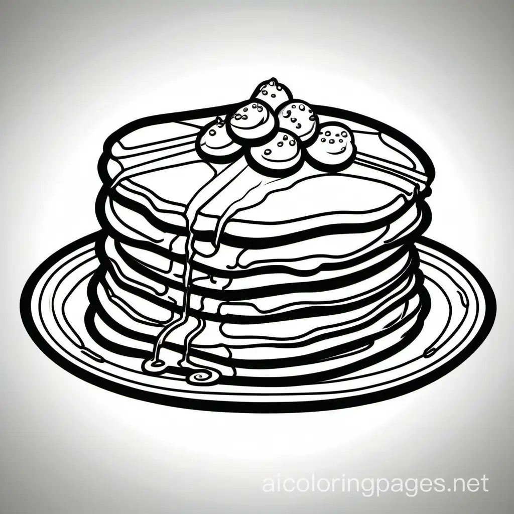 Easy-Pancake-Coloring-Page-with-Bold-Lines-on-White-Background