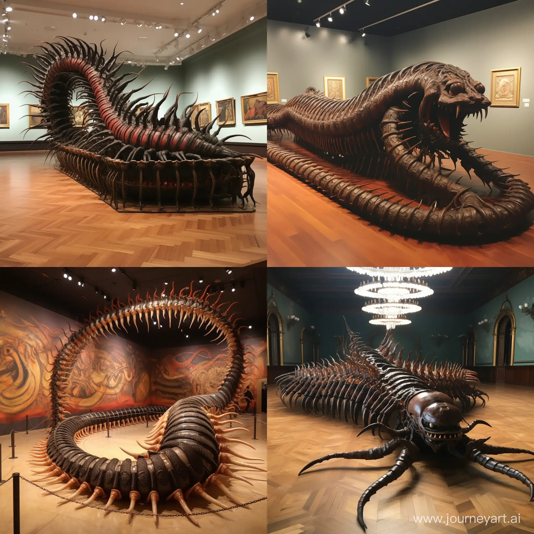 centipede replica in a museum