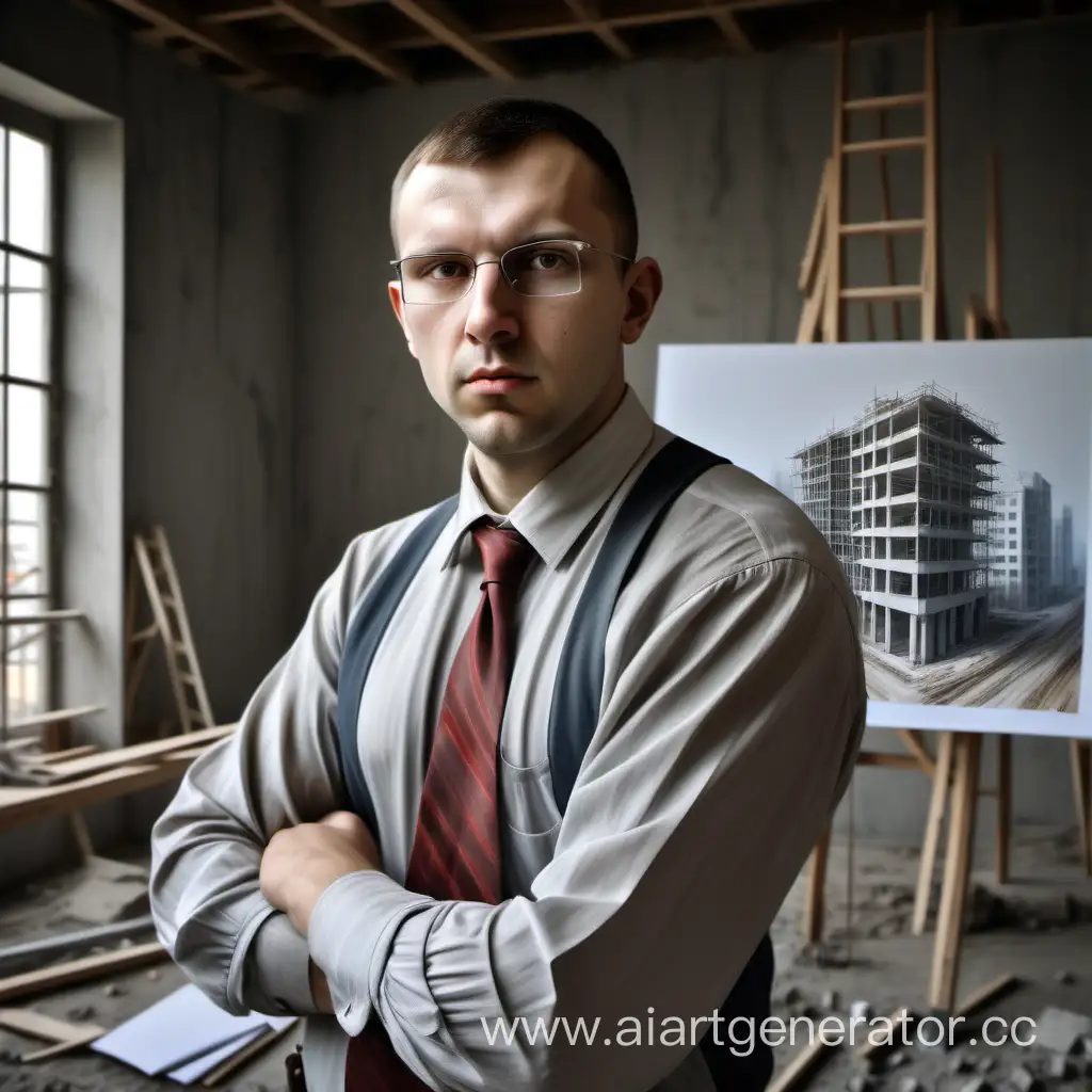 Realism-Portrait-of-Slavic-Construction-Company-Accountant