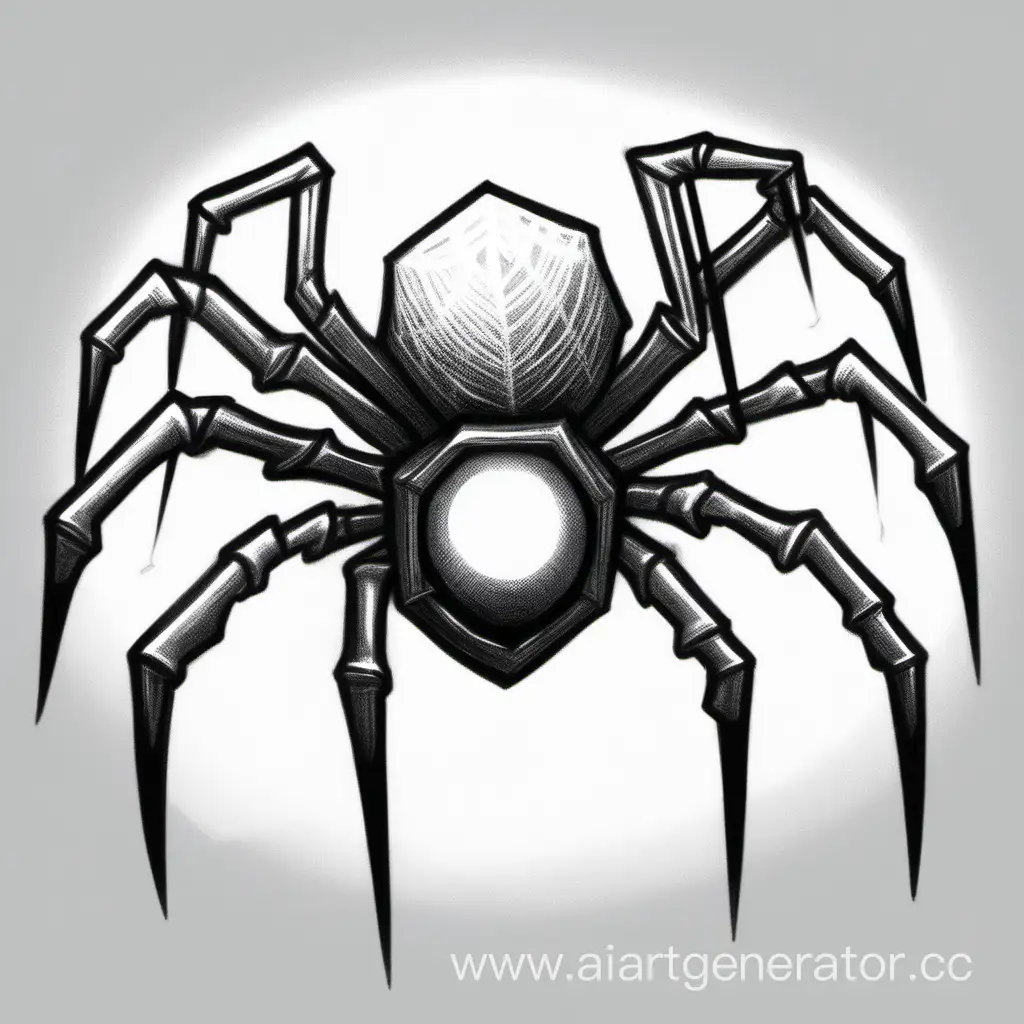 Drawgeon, simple spider, pencil drawing, game sprite