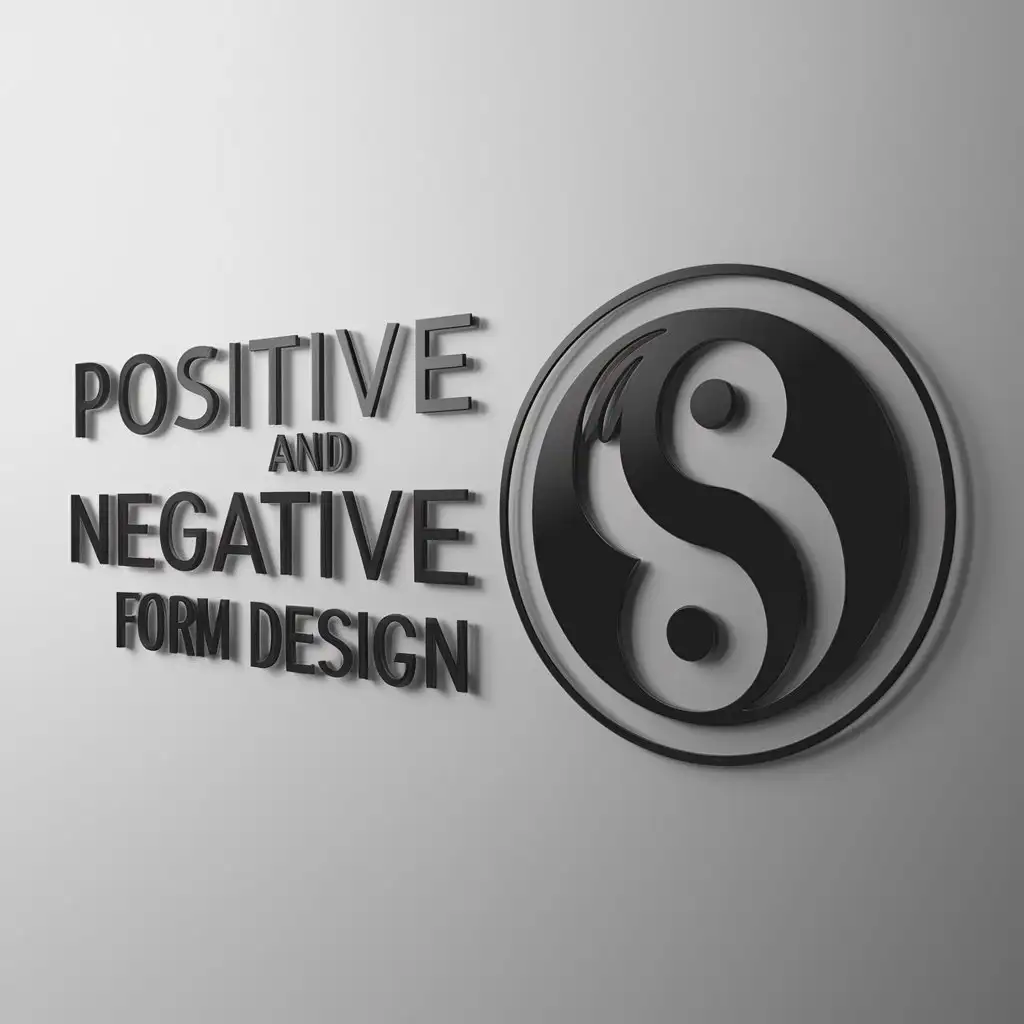 a logo design,with the text "positive and negative form design", main symbol:Taiji diagram,complex,be used in Internet industry,clear background