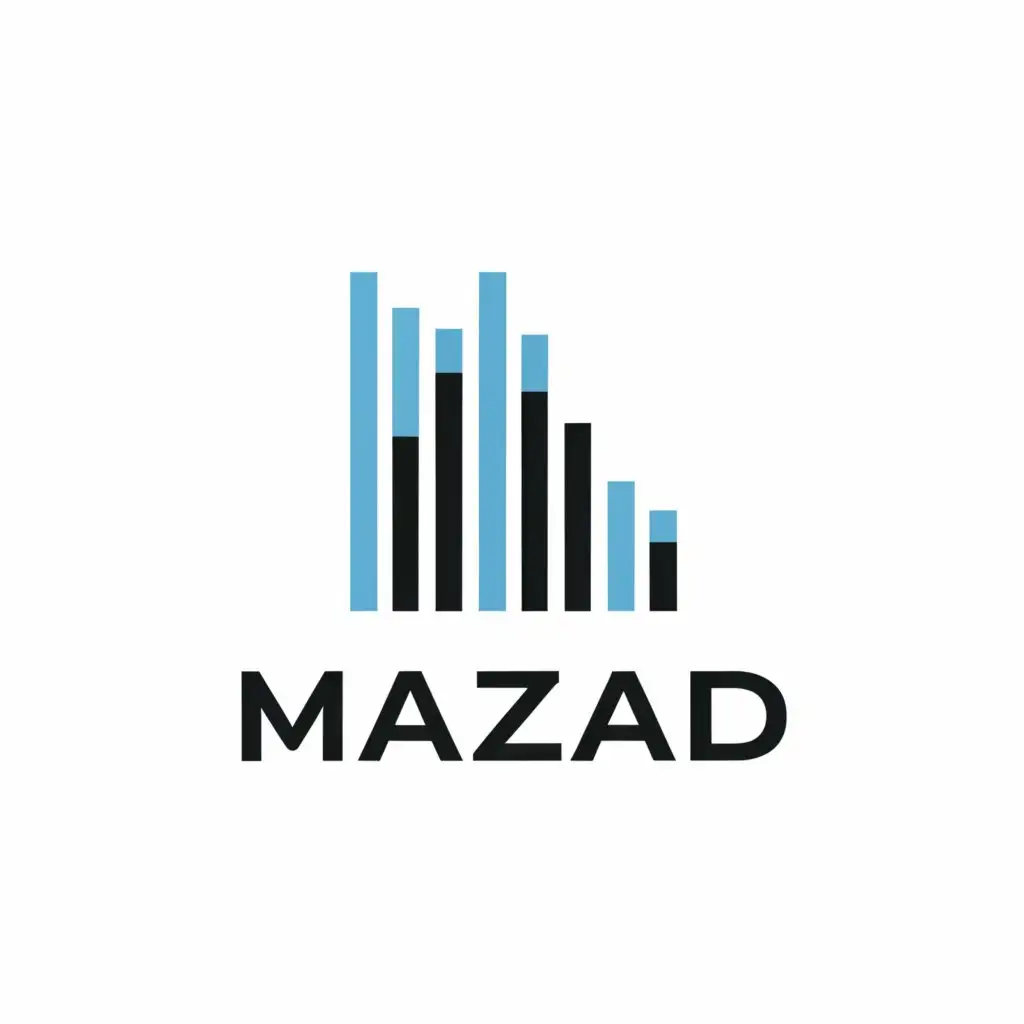 a logo design,with the text "mazad", main symbol:building, income, money,Minimalistic,be used in Real Estate industry,clear background