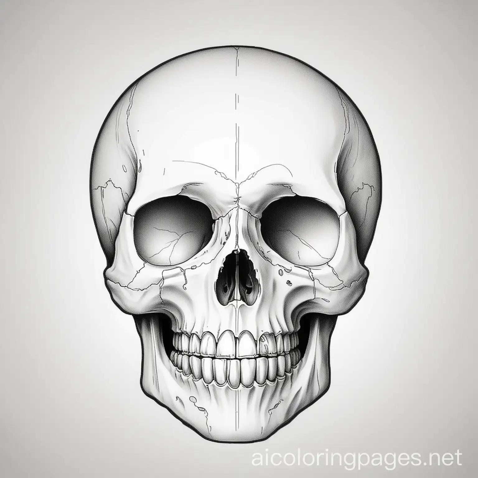 Skull-Coloring-Page-with-Simplicity-and-Ample-White-Space
