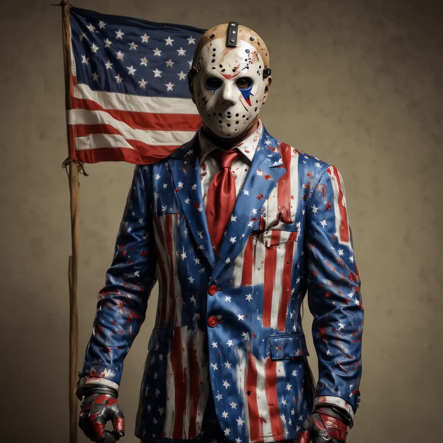 Jason Vorhees in patriotic
 suit