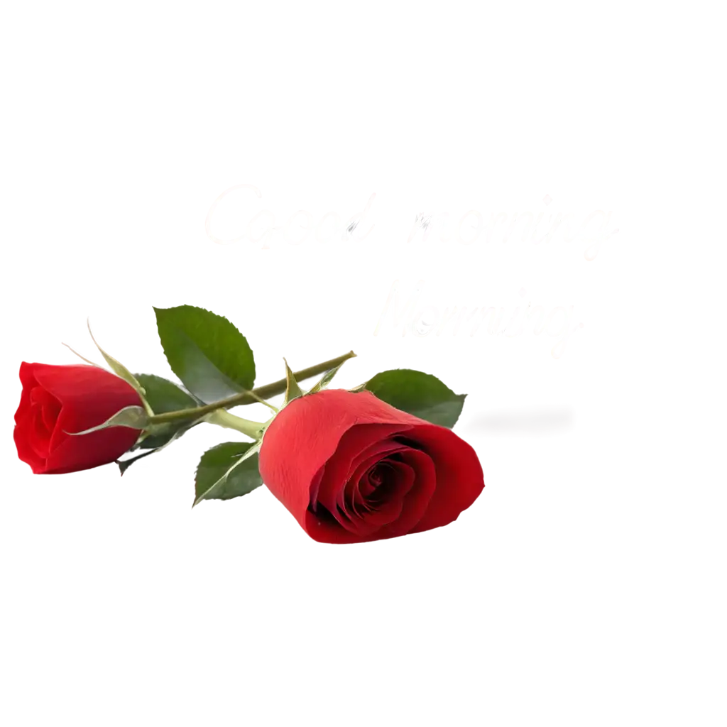 Red rose with good morning