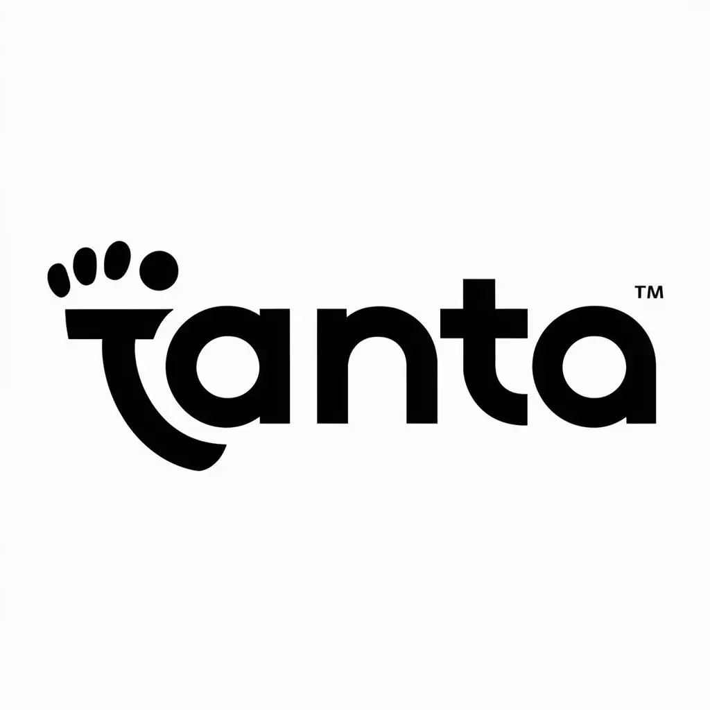 a logo design,with the text "TANTA", main symbol:footprint,Moderate,be used in Technology industry,clear background