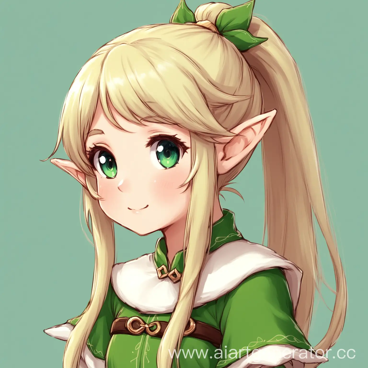 Cute-Elf-Ponytail-Girl-with-Enchanting-Forest-Background