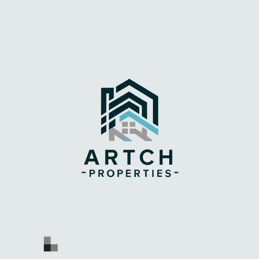 a logo design,with the text "Artch Properties", main symbol:house,Moderate,be used in Real Estate industry,clear background