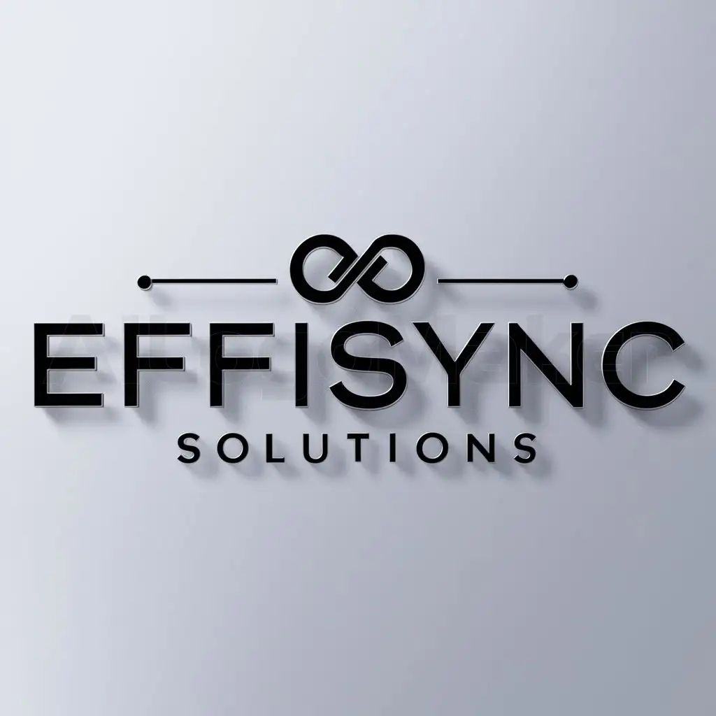 a logo design,with the text "Effisync Solutions", main symbol:sync,Moderate,be used in Technology industry,clear background