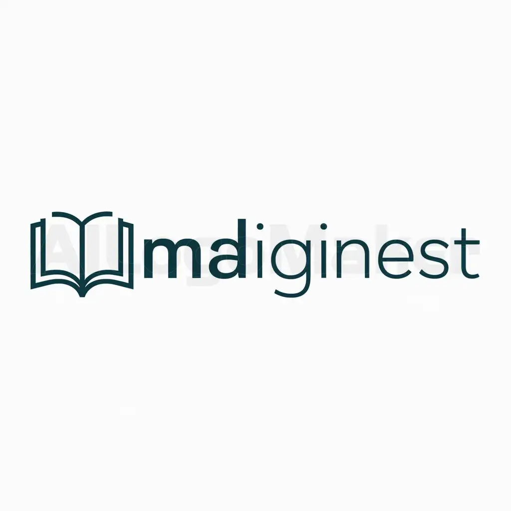 a logo design,with the text "MakDigiNest", main symbol:an eBook,Moderate,be used in Education industry,clear background
