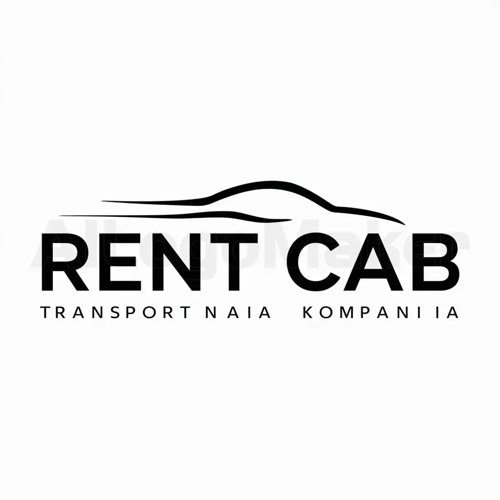 LOGO-Design-for-RENT-CAB-Bold-Text-with-Taxi-Symbol-for-Transport-Company