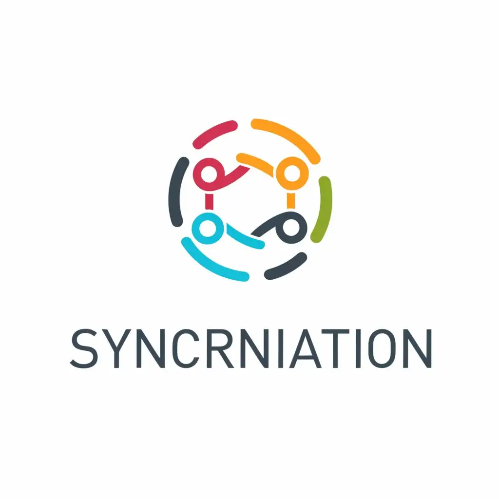 a logo design,with the text "Synchronization", main symbol:Student Scientific Mentorship System,complex,be used in Education industry,clear background