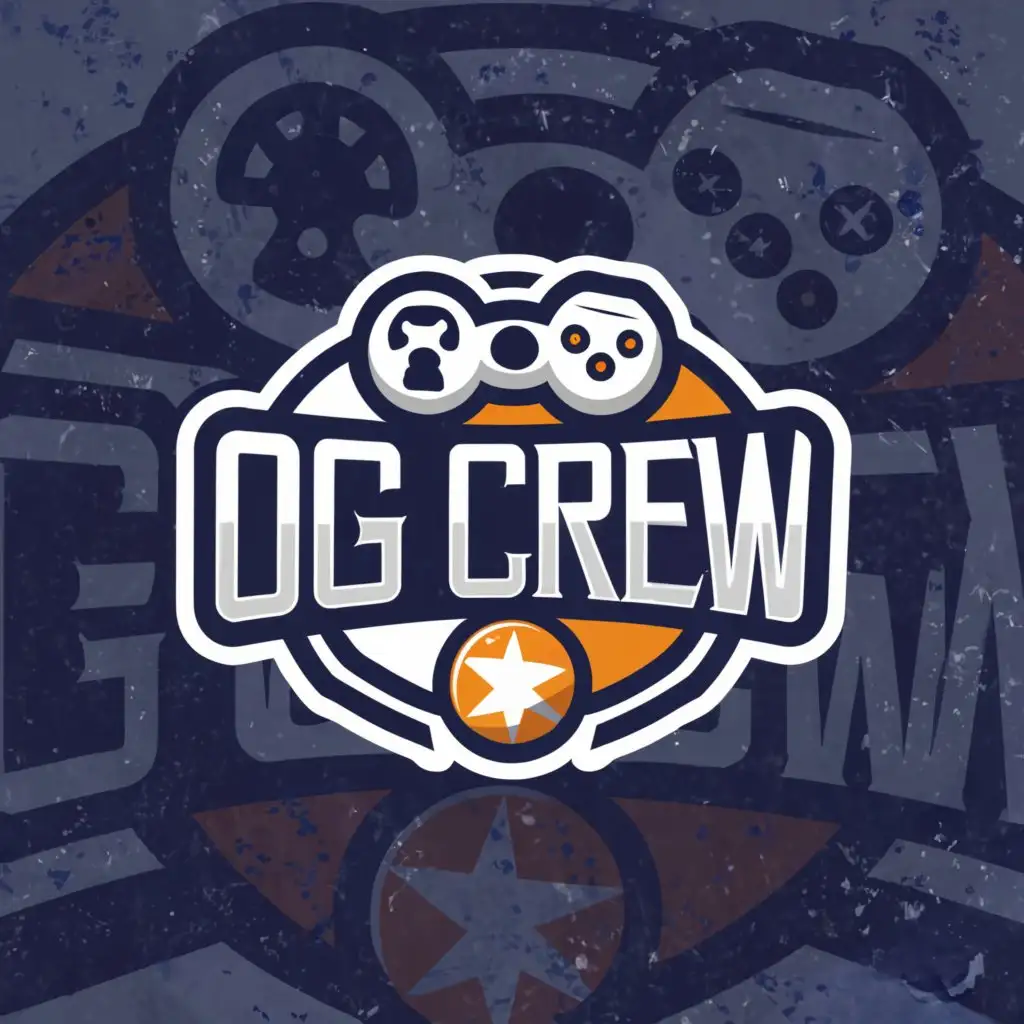 a logo design,with the text "OG Crew", main symbol:Gaming, Football/Soccer.,Moderate,be used in Internet industry,clear background
