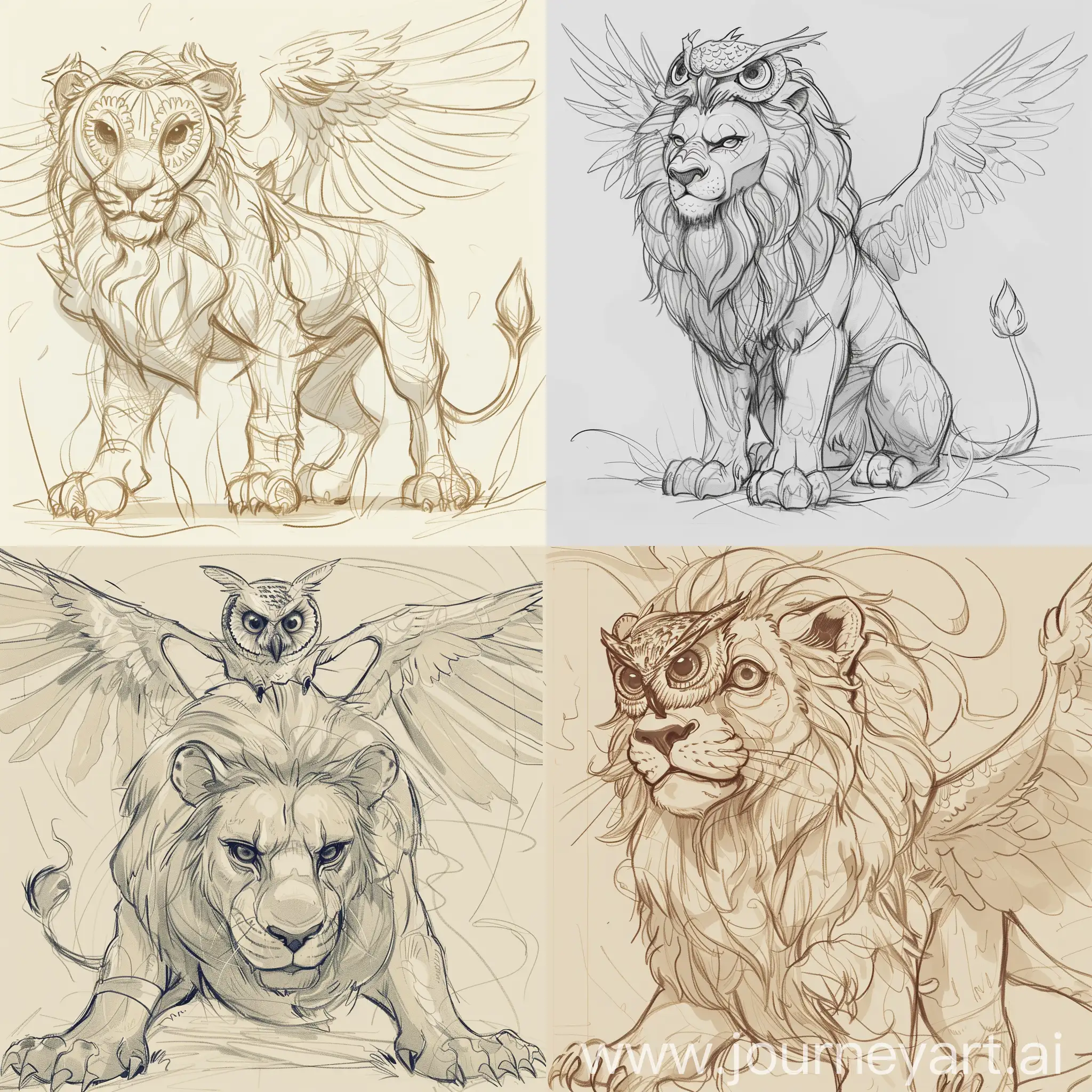 Hybrid-Creature-Majestic-Lion-with-Owl-Features