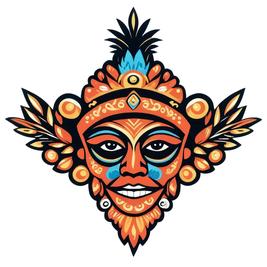 Cartoon-PNG-Image-Iconic-Dayak-Accessories-Illustration