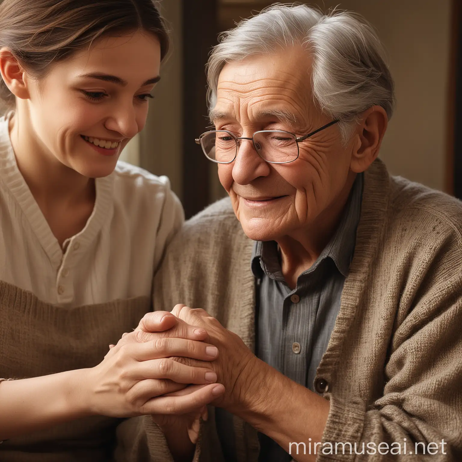 Elderly Care Heartwarming Support and Gentle HandHolding