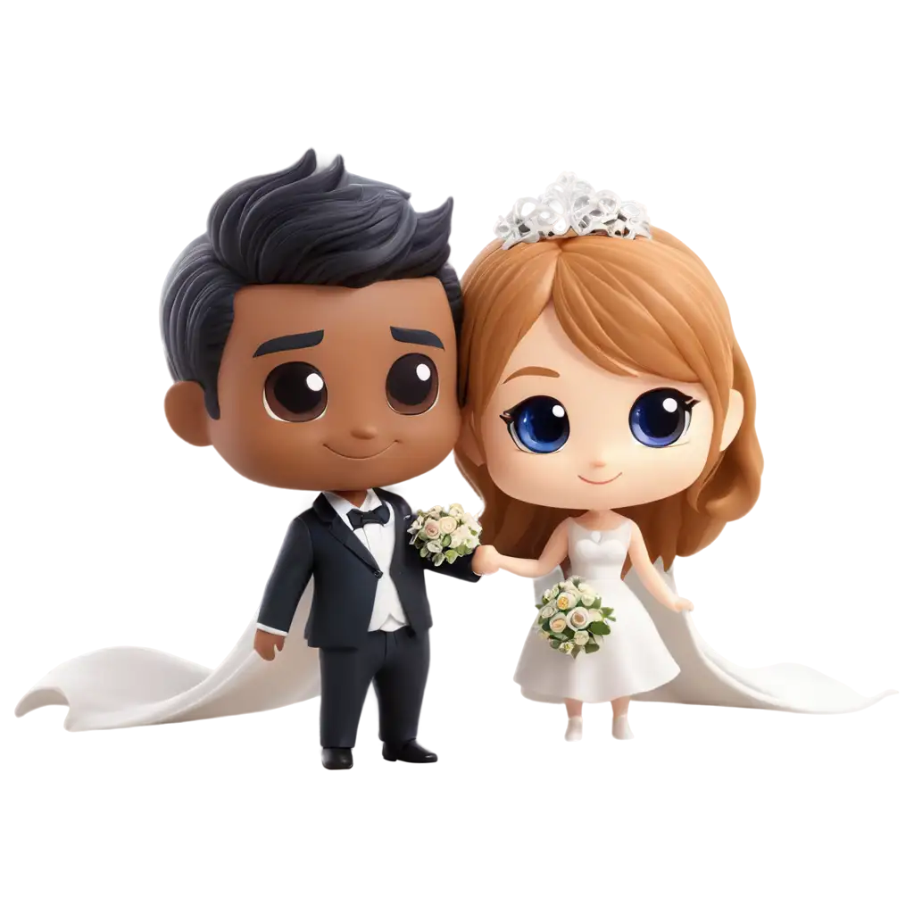 Chibi Wedding Couple PNG Adorable Cartoon Characters for Memorable ...