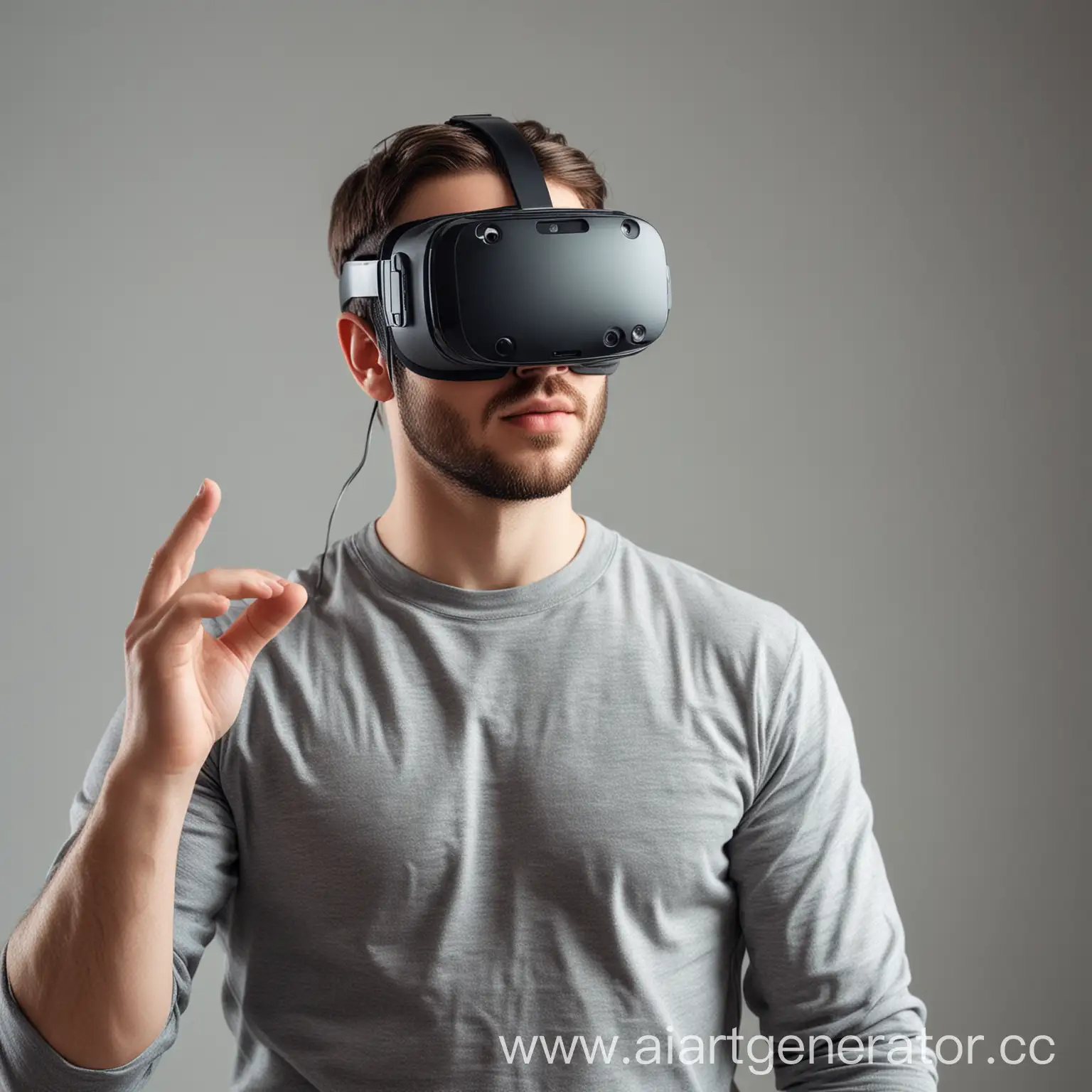Сгенерируй изображение, где мужчина в VR очках
