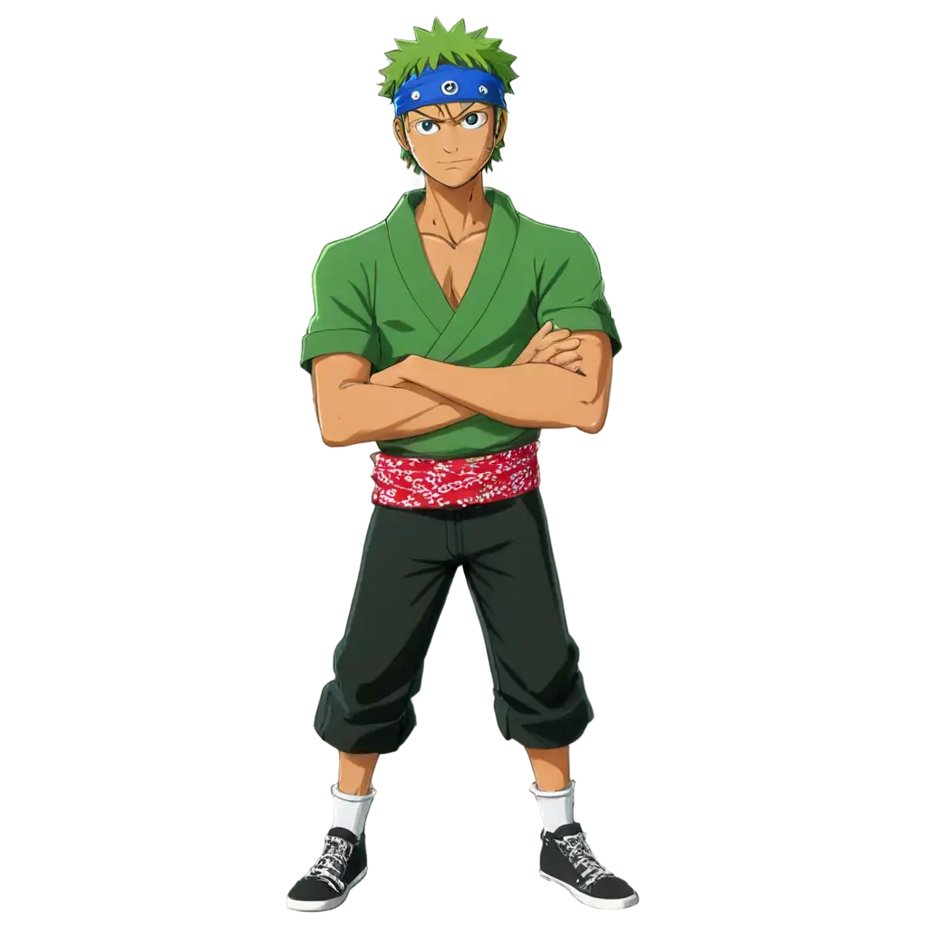 Zoro-PNG-Image-Strong-Samurai-with-Crossed-Arms-and-Bandana