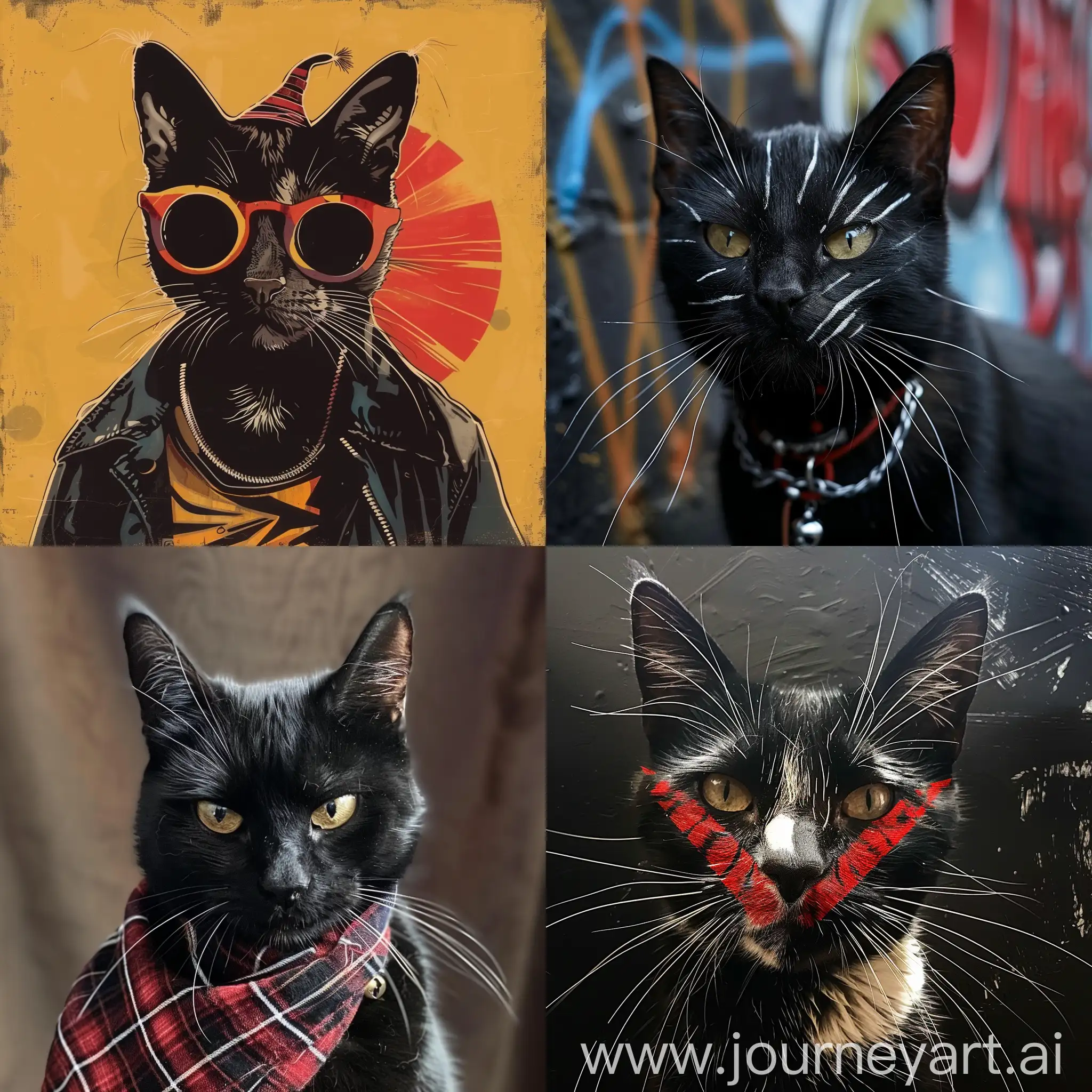 Rebellious-Feline-Portrait-of-a-Skinhead-Cat