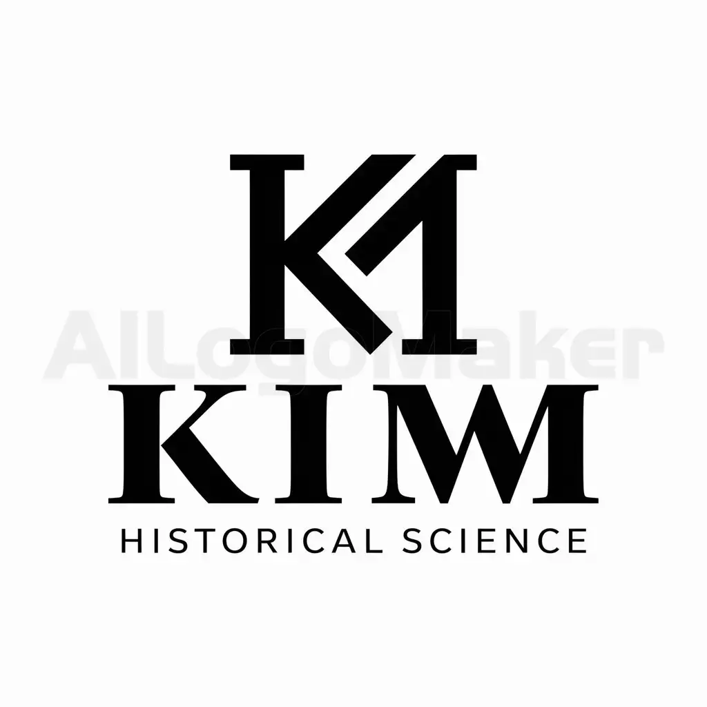 a logo design,with the text "KIM", main symbol:KIM,Moderate,be used in Historical science industry,clear background