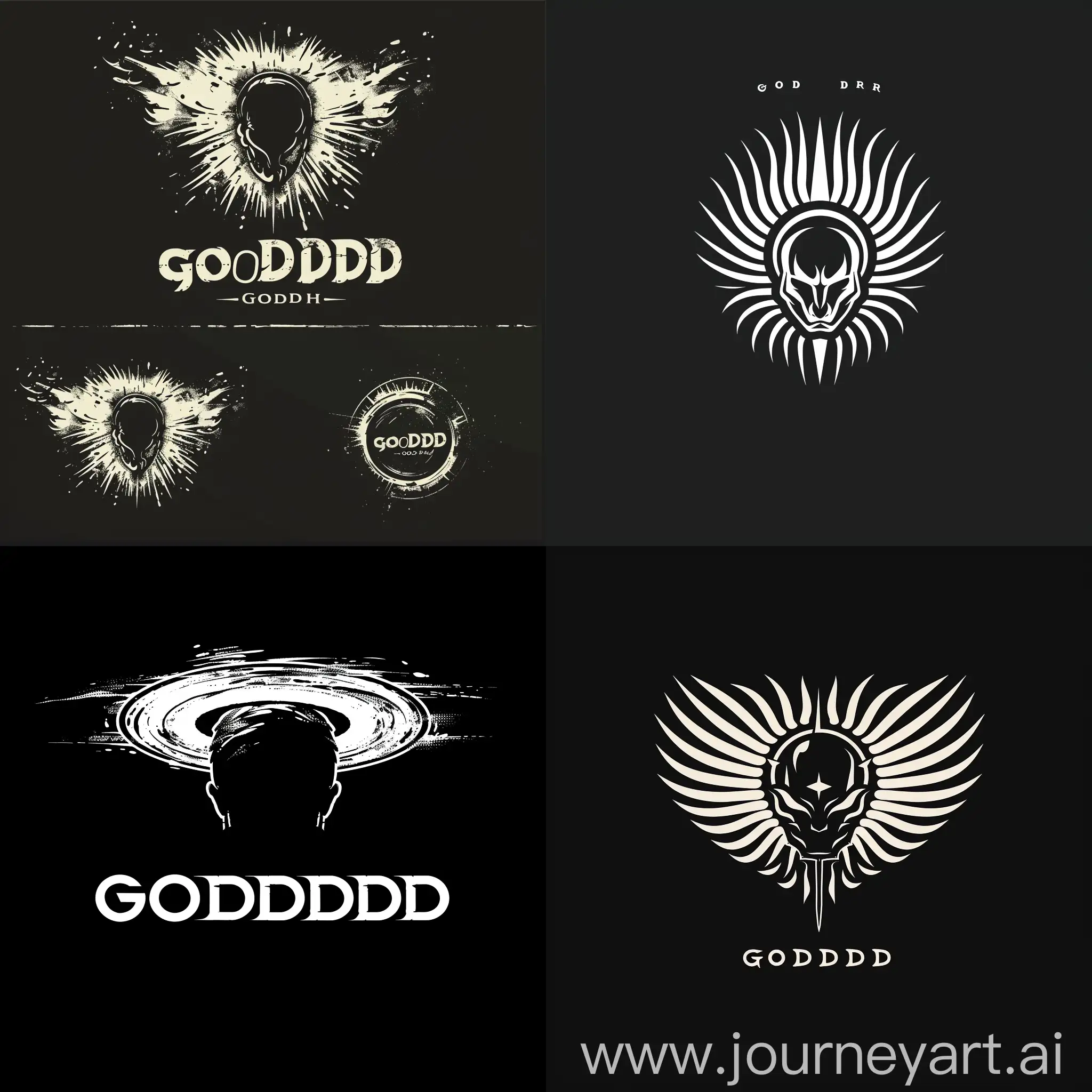 logo for godhead dark clothing company, the main idea is a halo