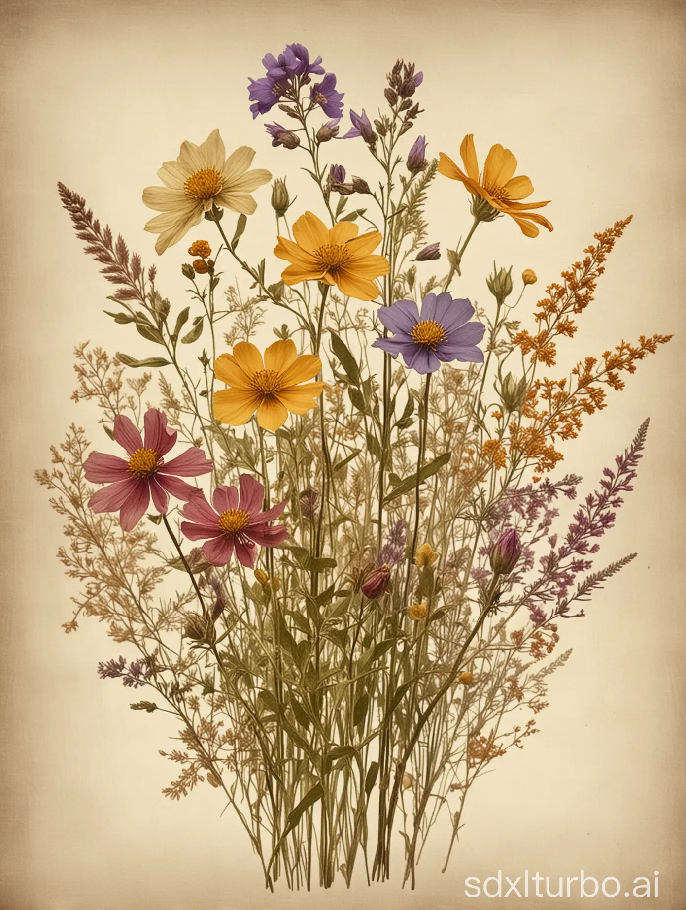 Vintage-Pressed-Wild-Flowers-A-Nostalgic-Botanical-Arrangement
