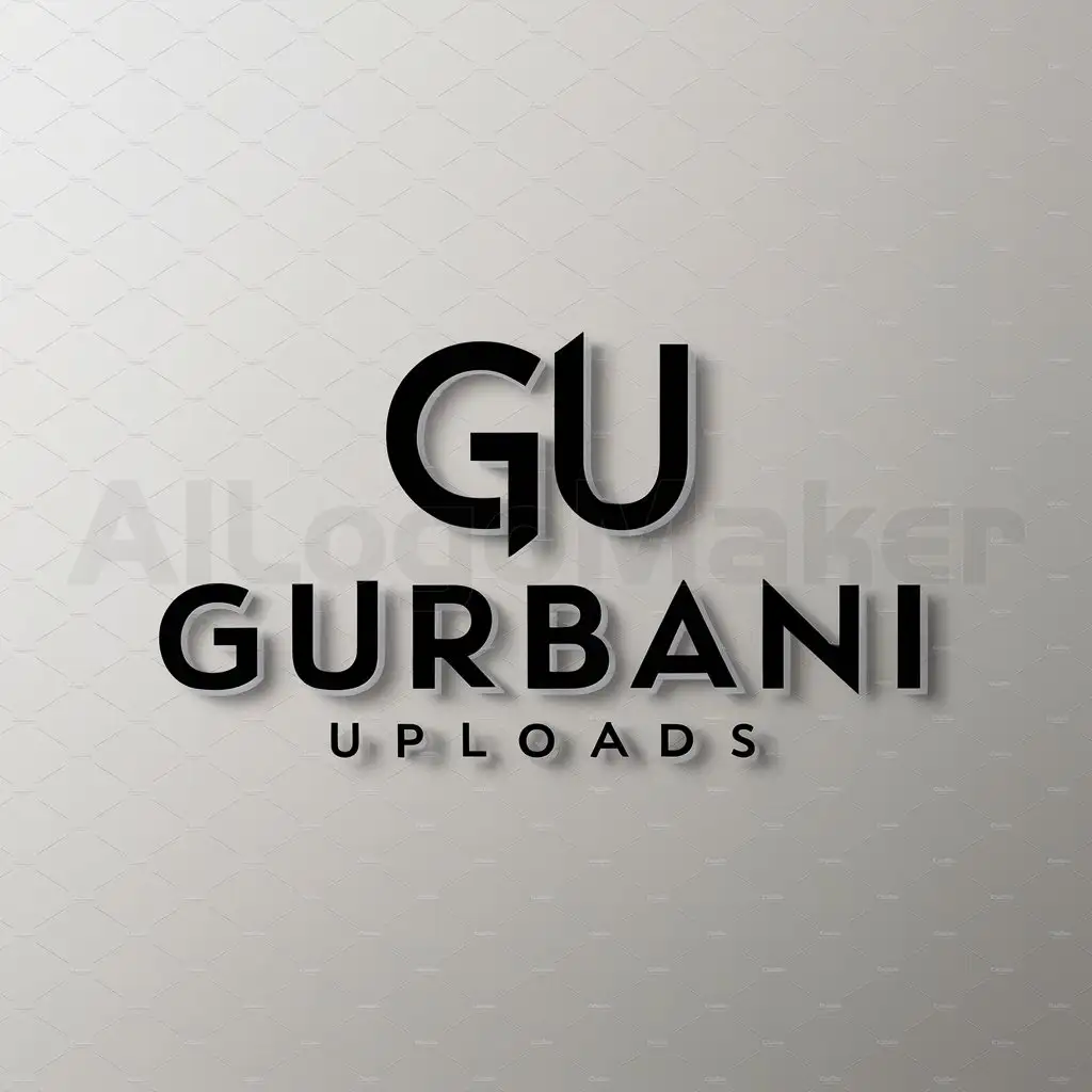 a logo design,with the text "Gurbani uploads", main symbol:GU,Moderate,be used in Events industry,clear background
