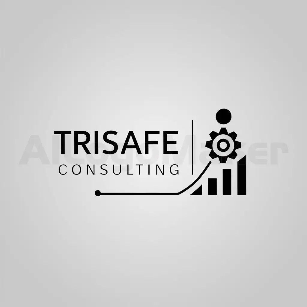 a logo design,with the text "Trisafe consulting", main symbol:Vias, figural humano, gráfico de barras,Minimalistic,clear background