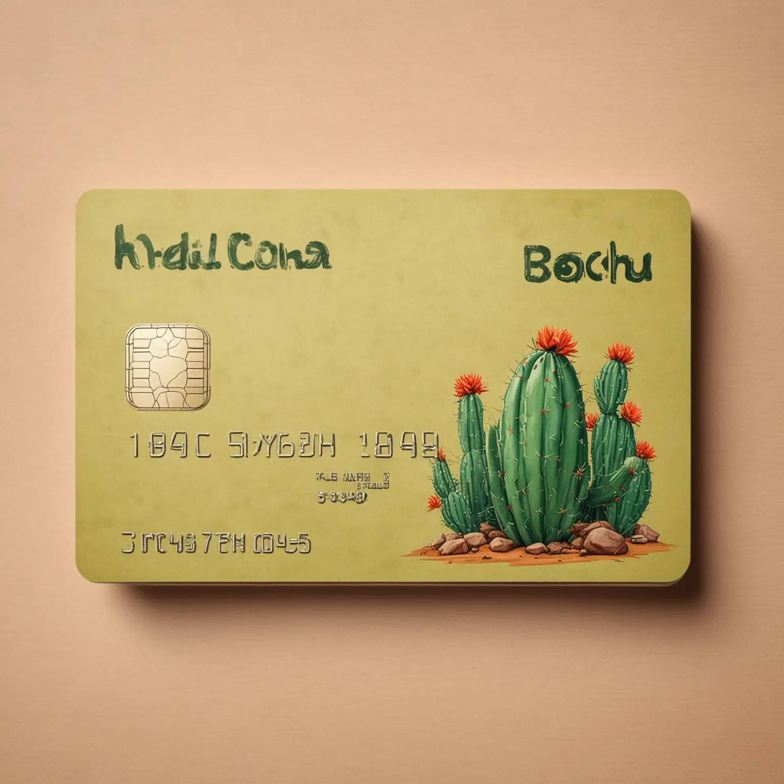 Credit Card with Cactus and BOCHU Inscription