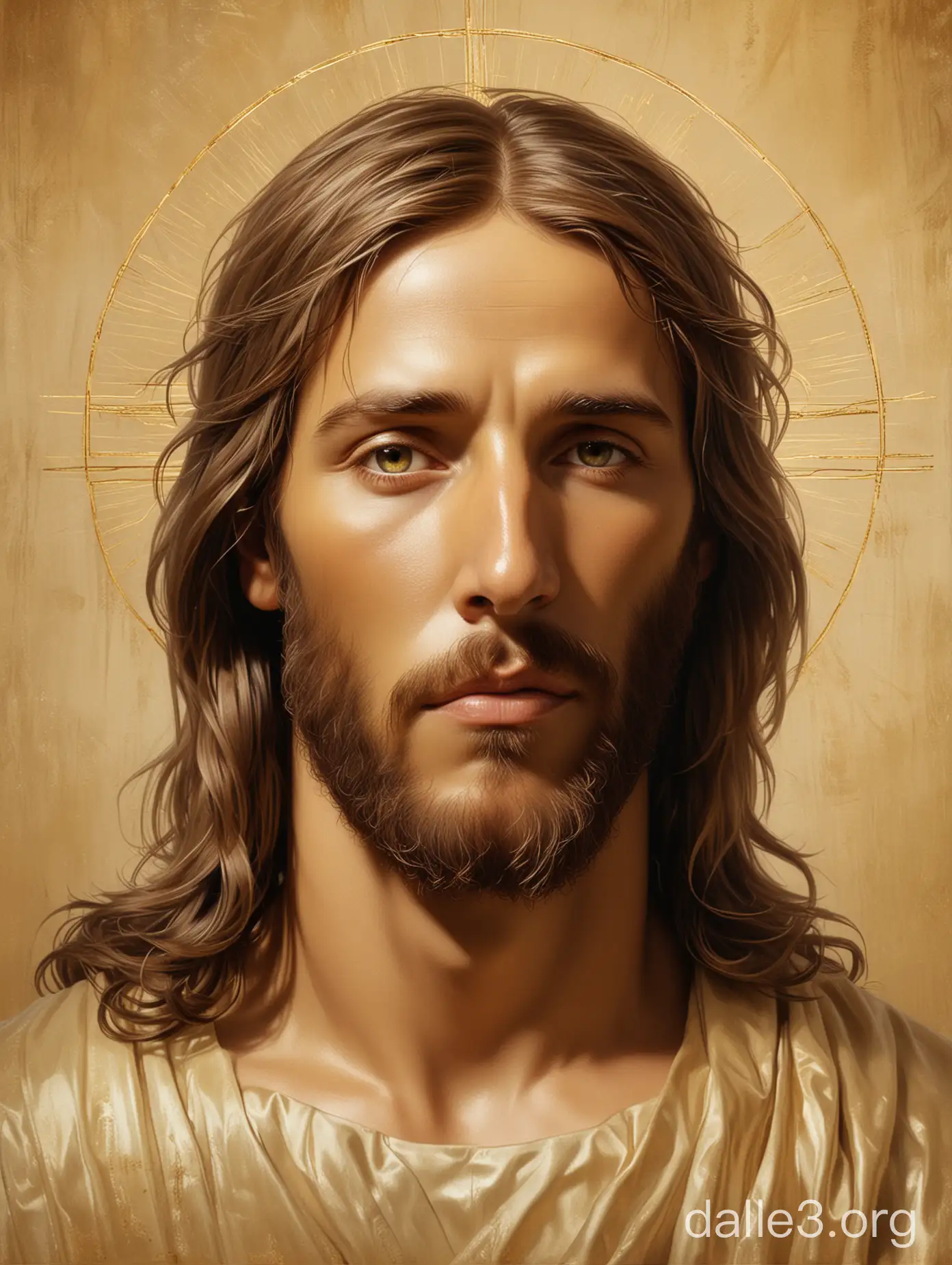 Divine Radiance Elegant Line Art Portrait of Jesus Christ | Dalle3 AI