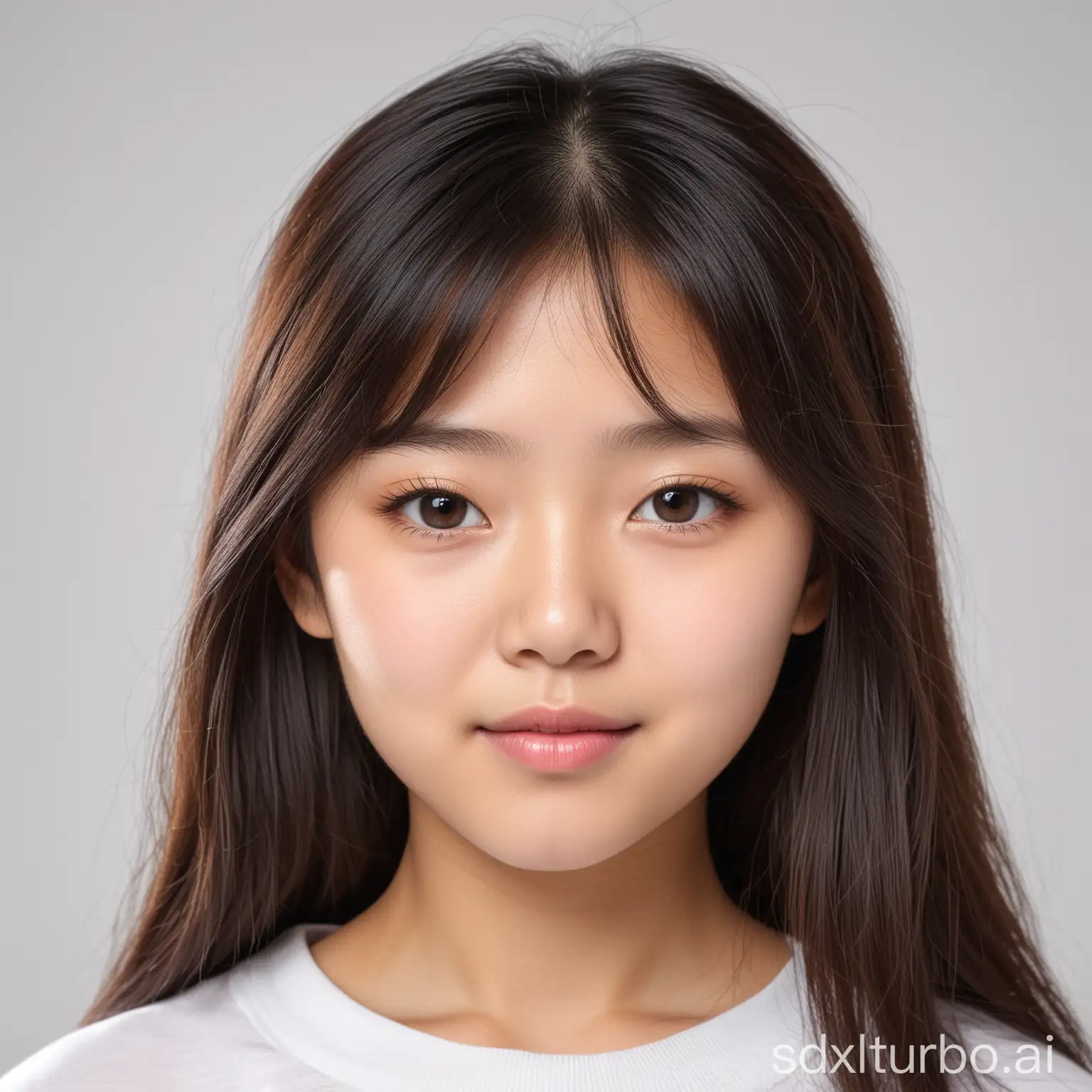 Young-Asian-Girls-White-Background-Identification-Portrait